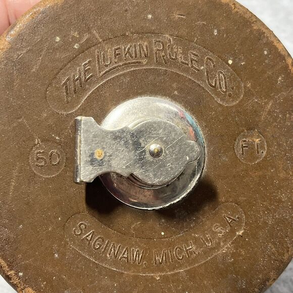 Vintage 50’ Metallic Tape Measure The Lufkin Rule Co 503 Made In USA Decor Craft - Picture 10 of 12
